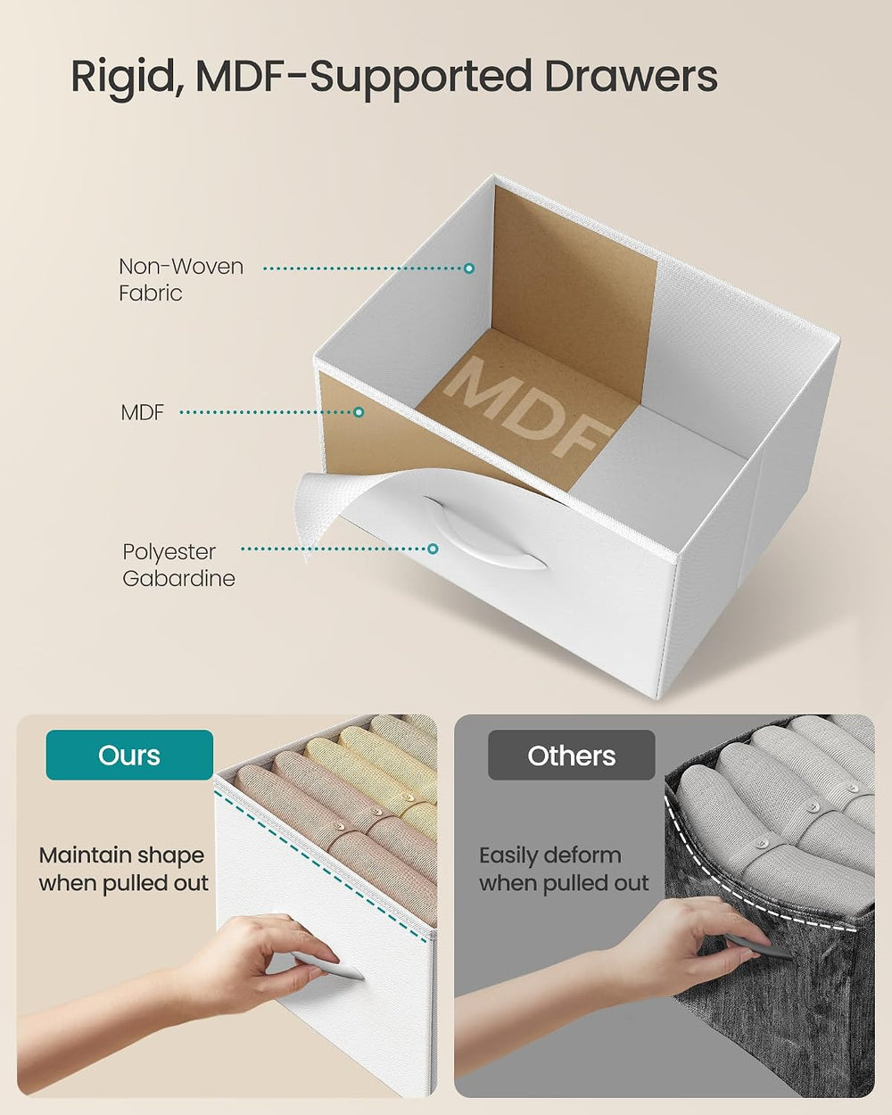 SONGMICS Closet Organizers and Storage, Stackable Storage Drawers