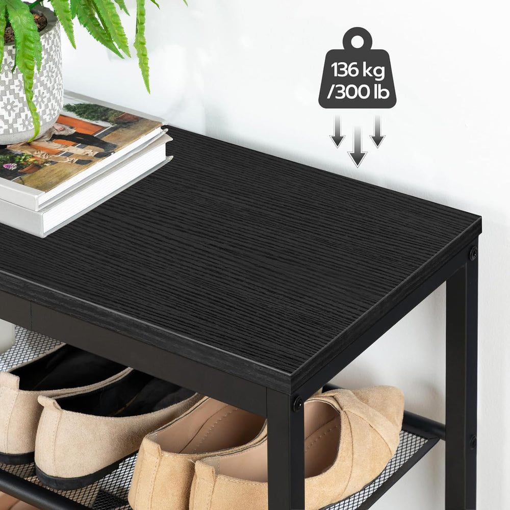 HOOBRO Shoe Bench, 3-Tier Shoe Rack, Industrial Shoe Organizer Storage Bench,...