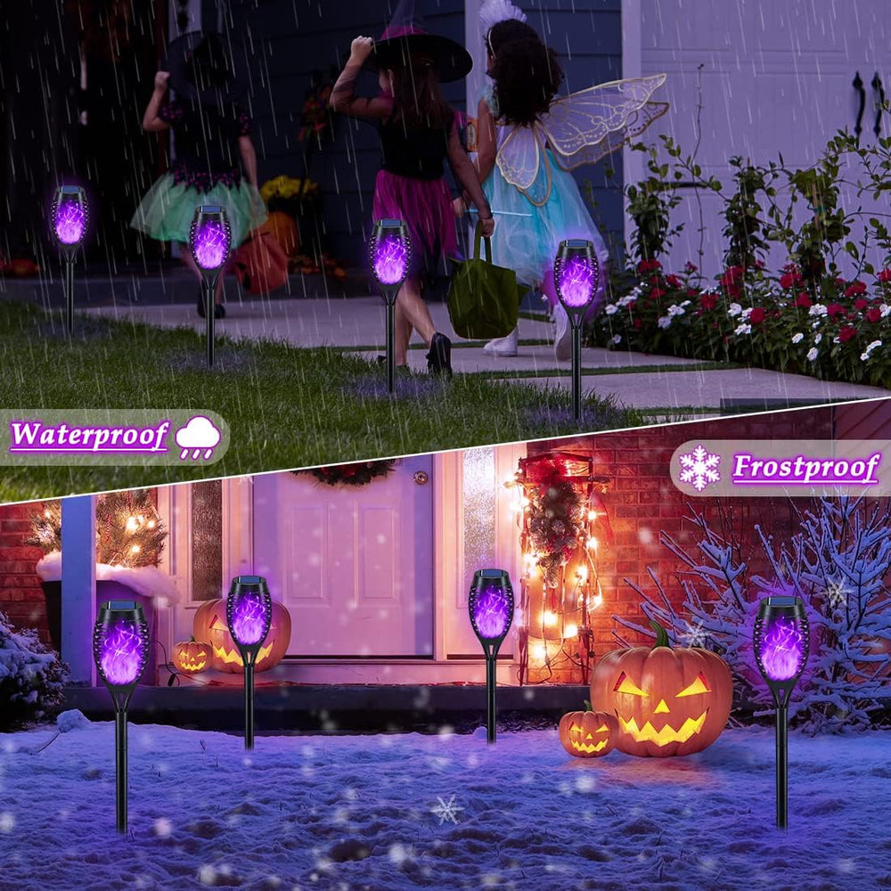 16Pack Purple Solar Halloween Lights for Halloween Decorations Outdoor