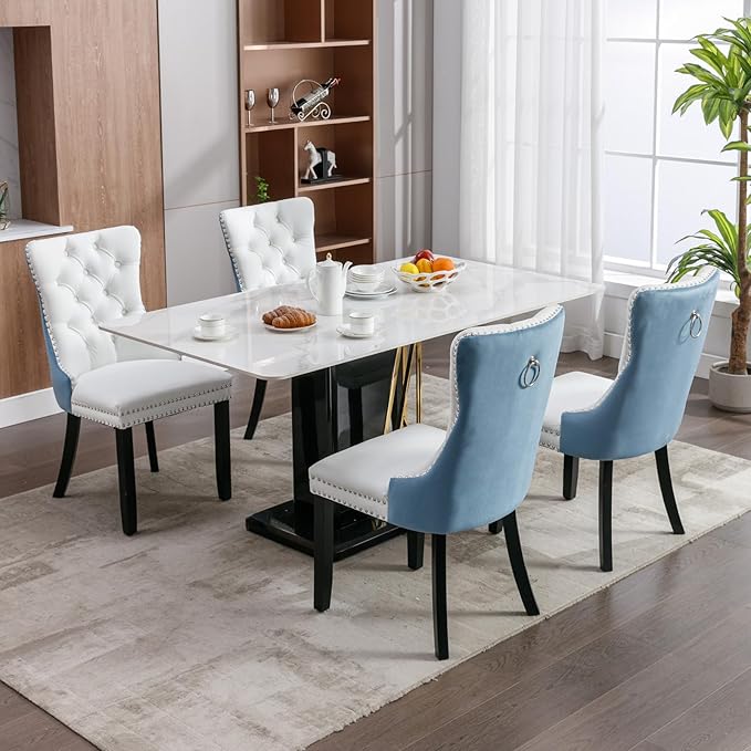 Dining Chairs Set of 2, Upholstered Tufted Dining Room Chairs with High Back,...