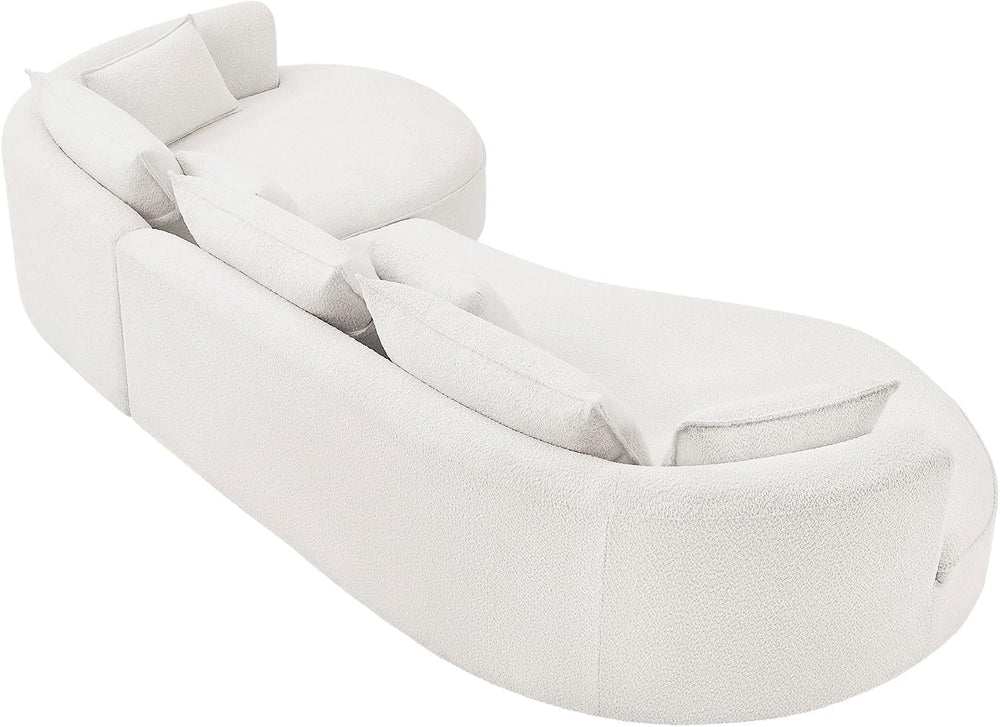 KEVINSPACE 128.15" Sofa Couch Modern Curved Cloud Round Sectional Couche...