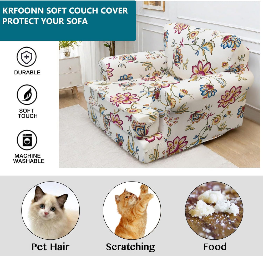 KRFOONN Stretch 2 Pieces T Cushion Chair Slipcovers with Arms Sofa Cover,A1