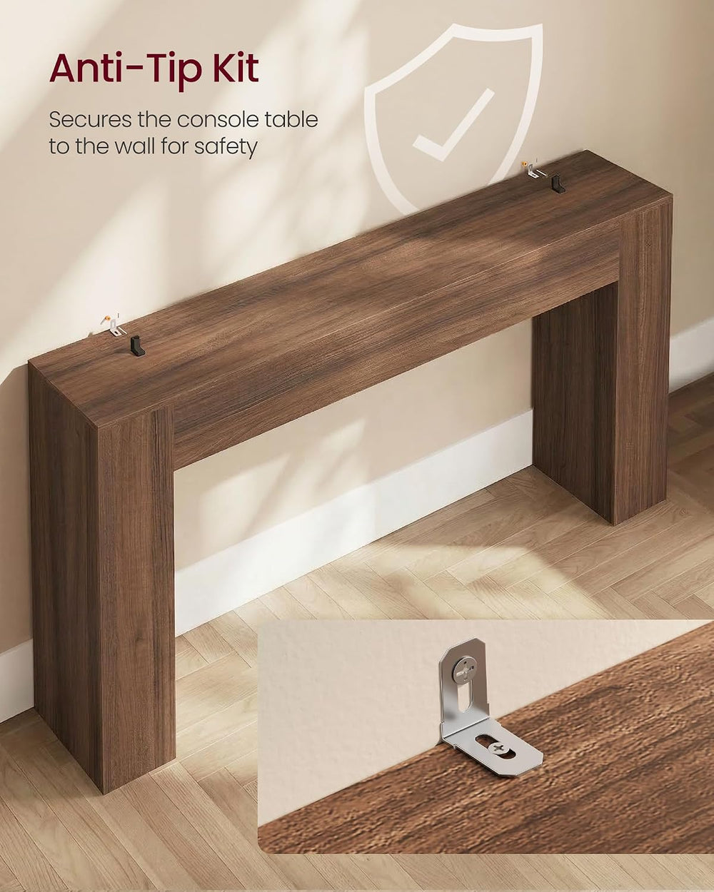 VASAGLE 63 Inches Entryway Table, Thick Tabletop Console Table, Farmhouse | L...