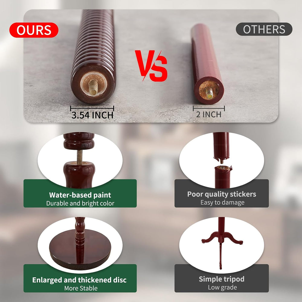 OIRUMIE Wood Coat Rack Stand, Wooden Coat Rack Freestanding with Sturdy Round...