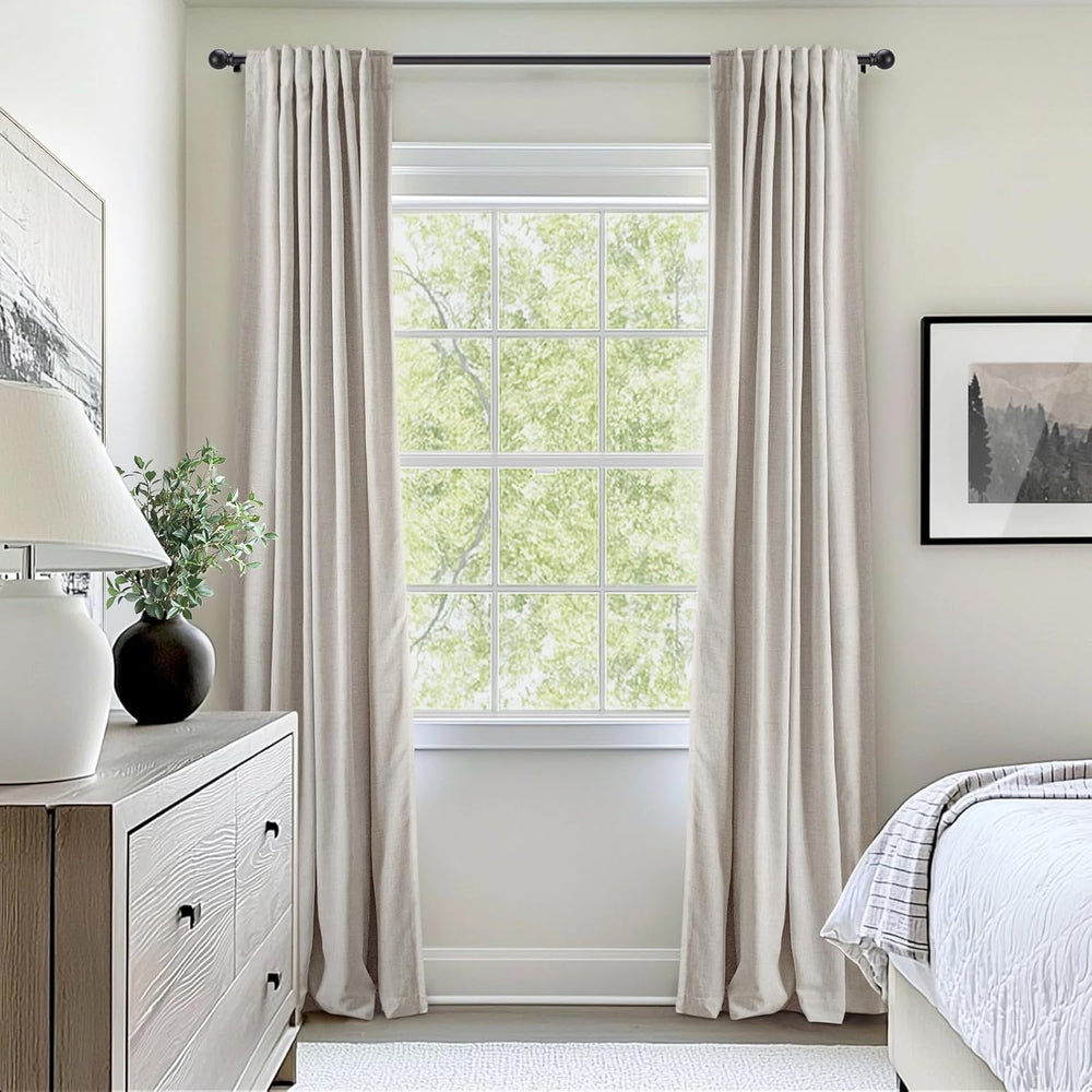 INOVADAY 100% Blackout Curtains for Bedroom Black Out Curtains 84 Inch Long