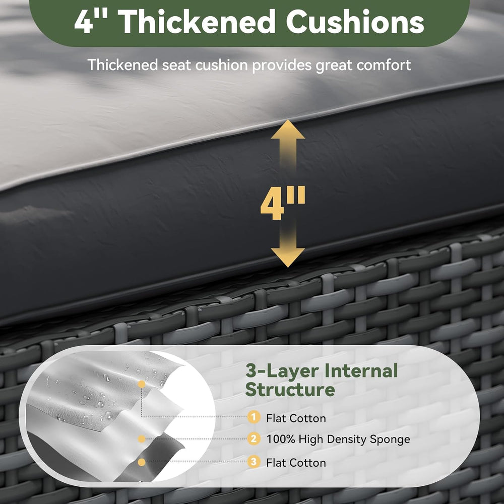 Aoxun Replacement Cushions for Outdoor Furniture, 14-Piece Outdoor Cushions f...