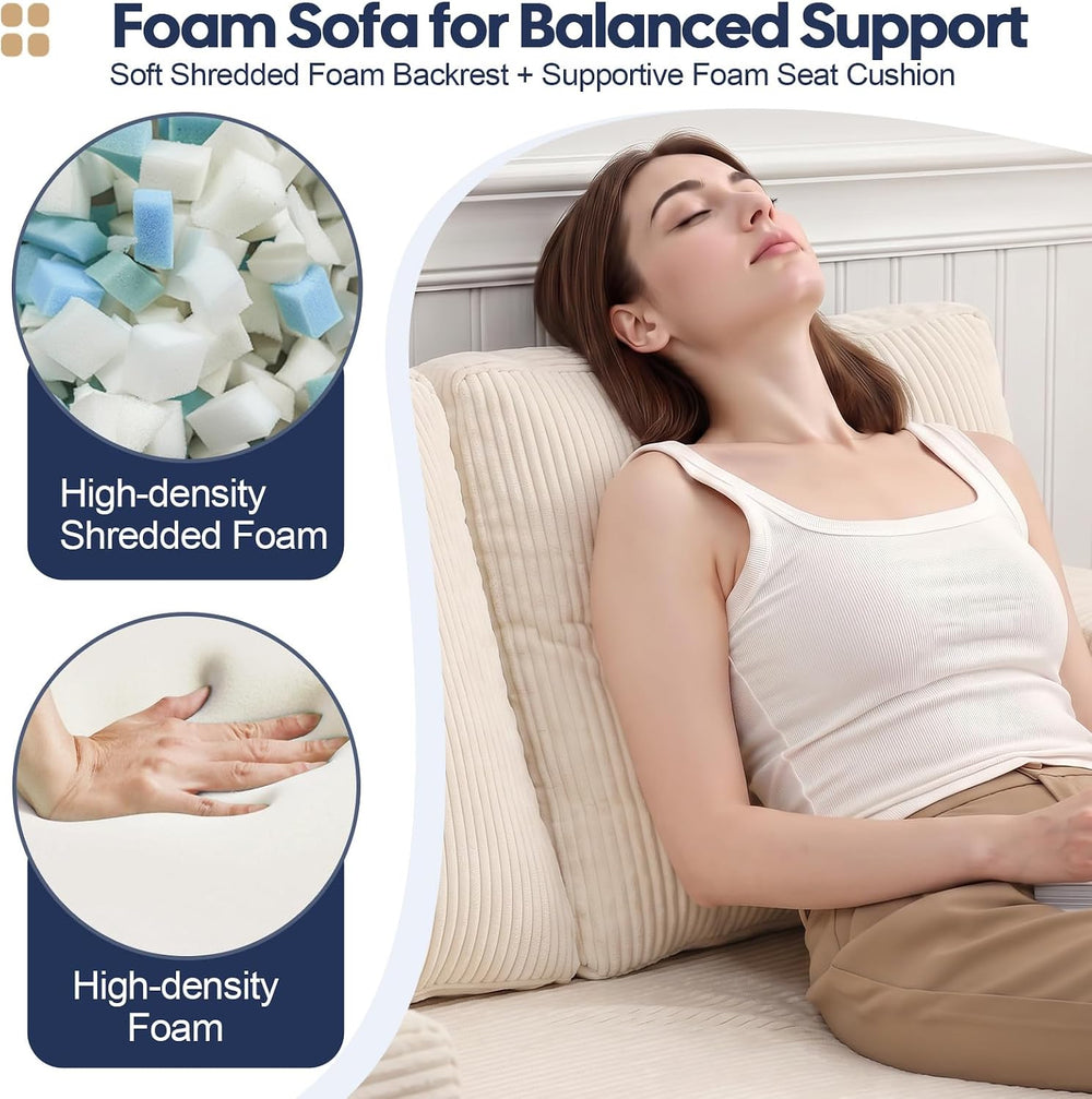COMAX Futon Sofa Bed, Convertible Sofa Bed, Folding Boneless Couches