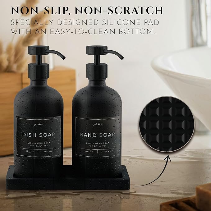 Glass Soap Dispenser Set of 2
