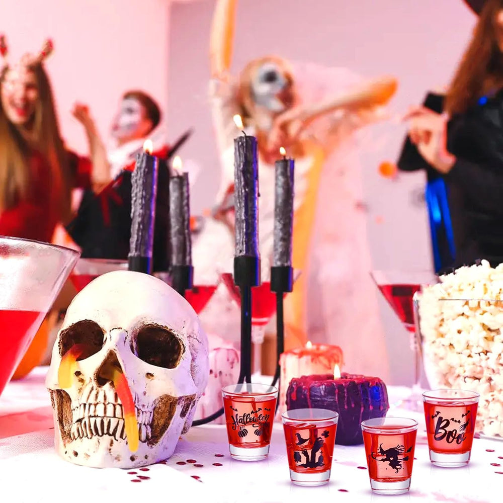 Uiifan 24 Pcs Halloween Shot Glasses for Drinking Glassware Bulk 2 Oz/60 ml