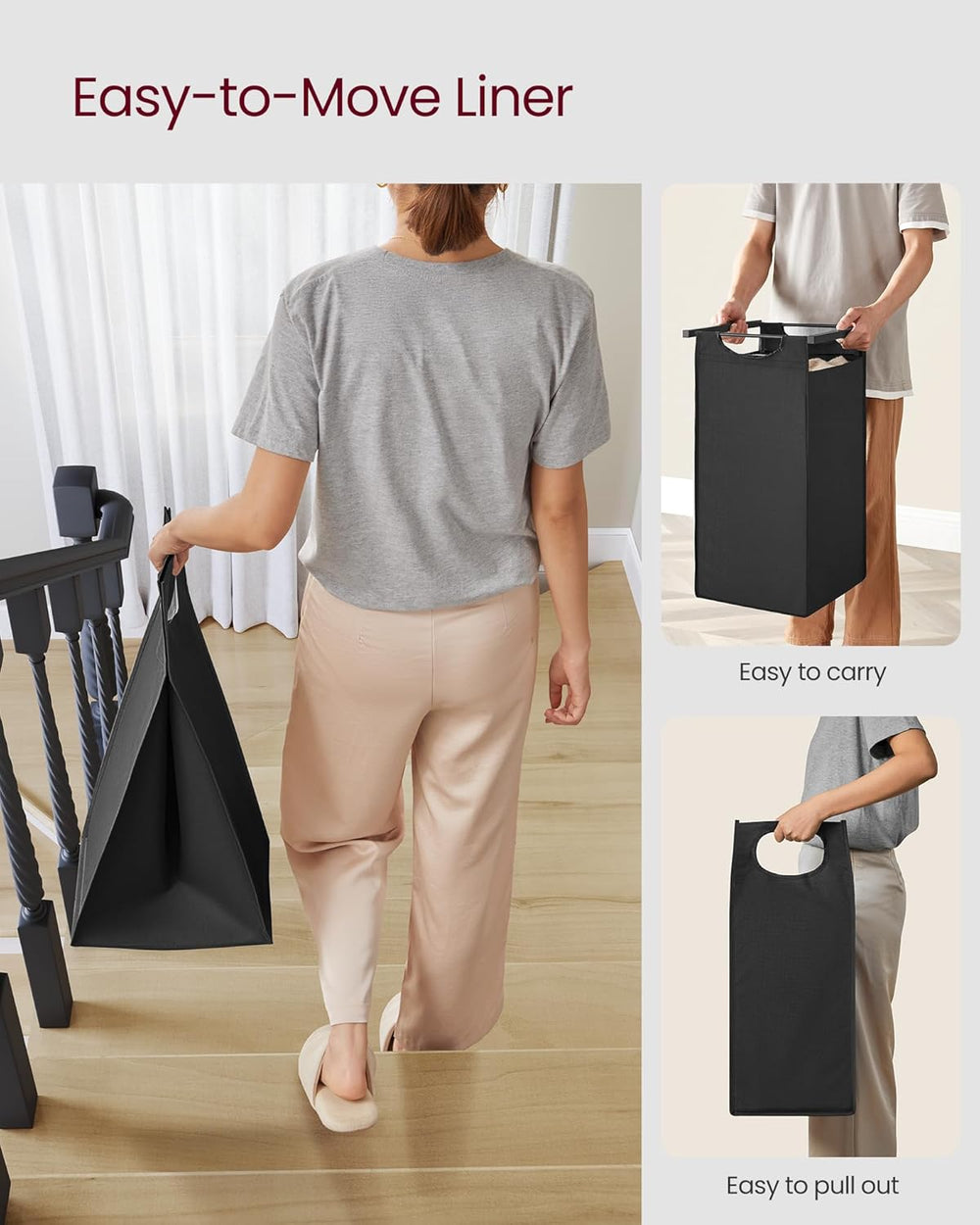 VASAGLE Laundry Hamper, Laundry Basket, Laundry Sorter with 3 Pull-Out and Re...