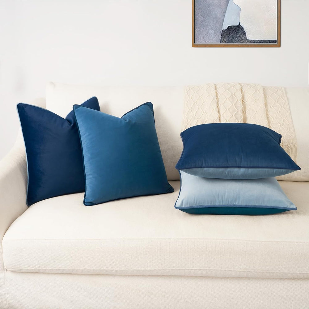 MONDAY MOOSE Decorative Throw Pillow Covers Cushion Cases, Set of 4 Soft Velv...