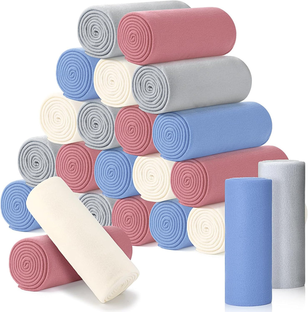 24 Pack Fleece Throw Blankets Bulk 50x60 In,Elegant Color