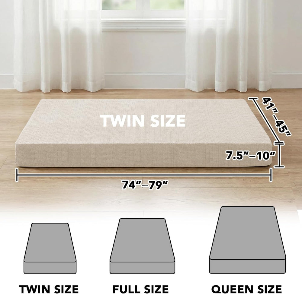 FantasDecor Twin Futon Mattress Cover Extra Thick Futon Mattress Cover for Tr...