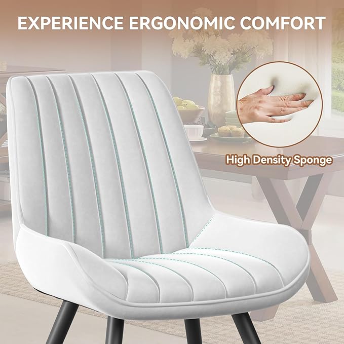 Modern Dining Chairs Set of 4,Upholstered Dining Room Chairs with Thick Cushi...