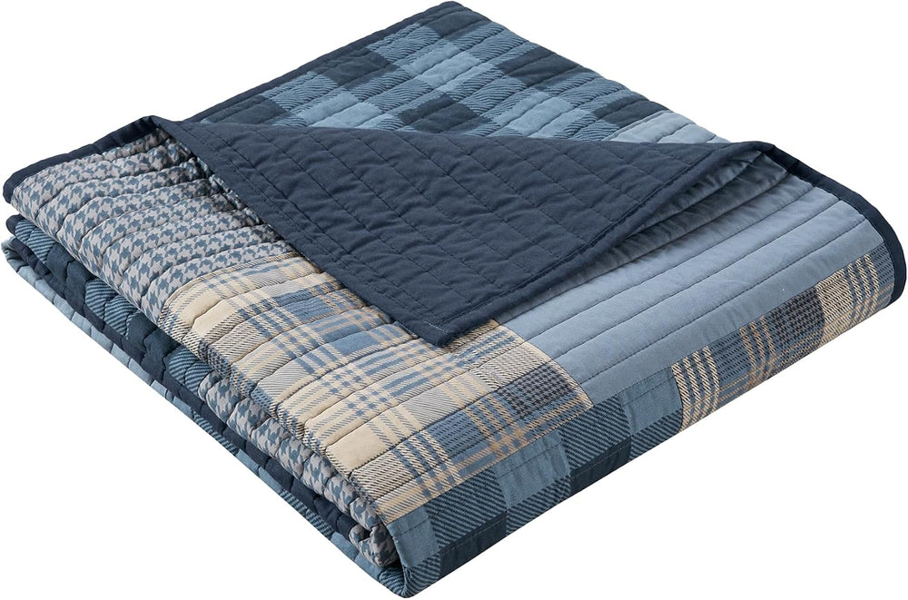 Woolrich Reversible 100% Cotton Throw Cabin Lifestyle Plaid Design - All Seas...