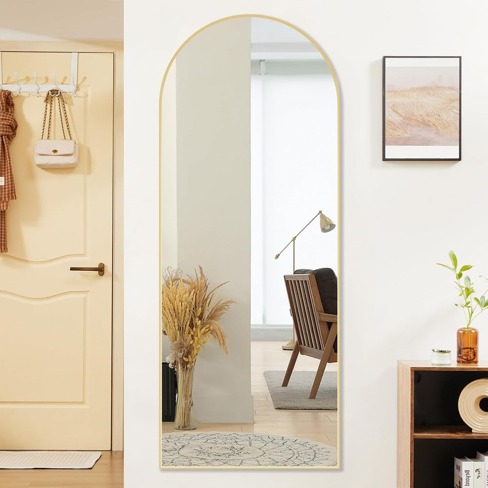 OLIXIS 64"x21.5" Arched Full Length Mirror with Stand, Body Mirror