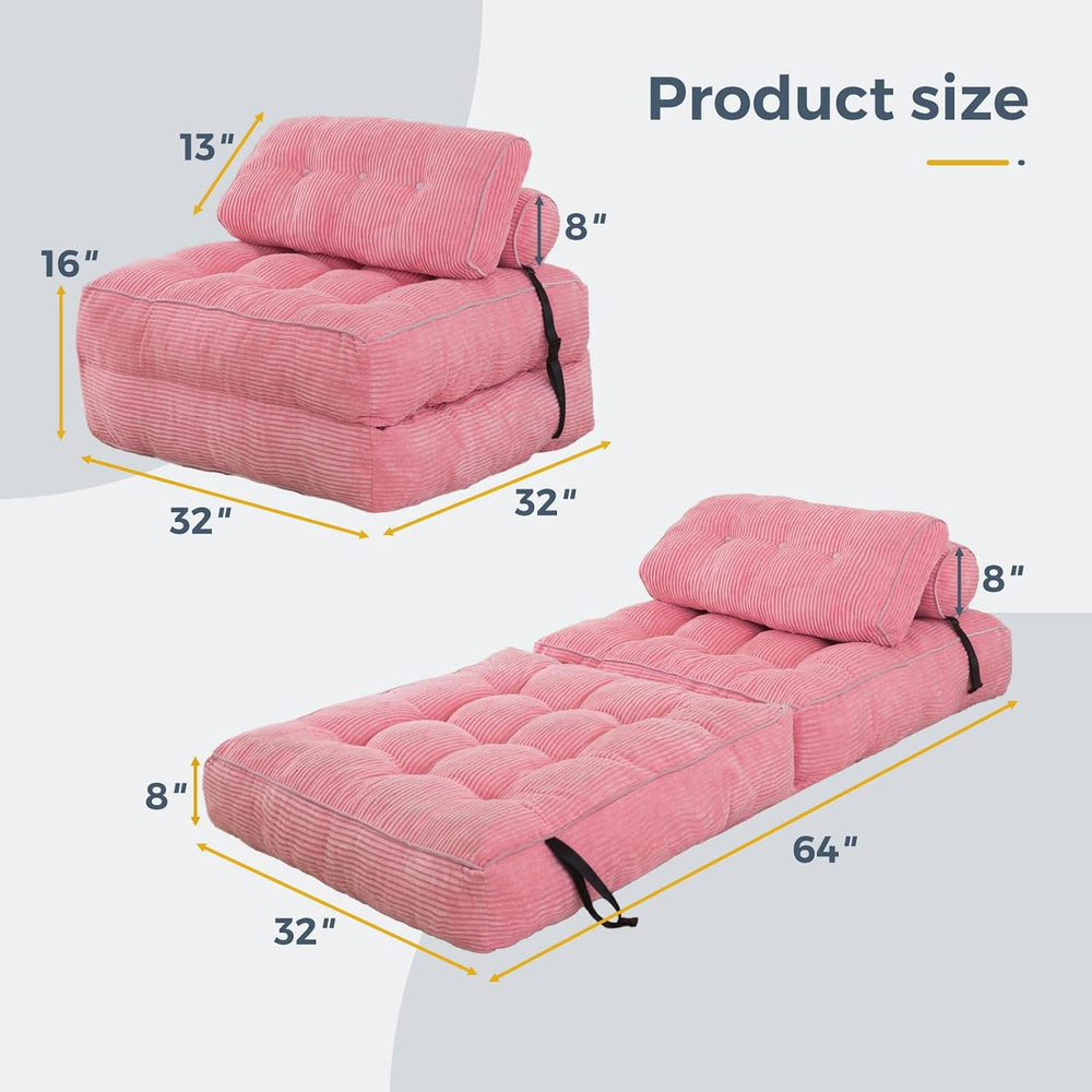 MAXYOYO Folding Sofa Bed, Convertible Chair Bed with Pillow