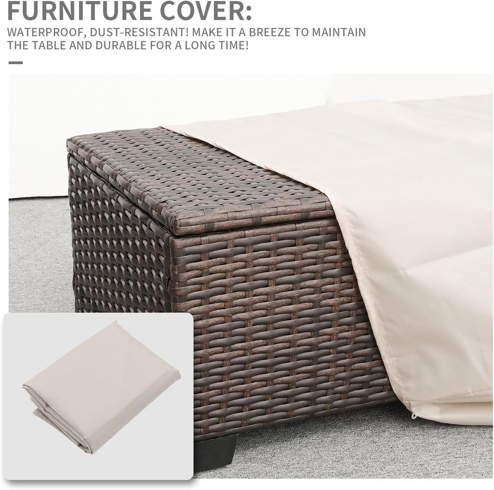 Rattaner Outdoor Table Patio Furniture All-Weather Patio Table Wicker Coffee ...