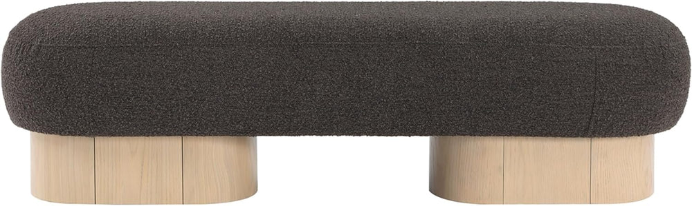 Meridian Furniture 22001Brown Robertson Collection Art Deco Bench with Luxuri...