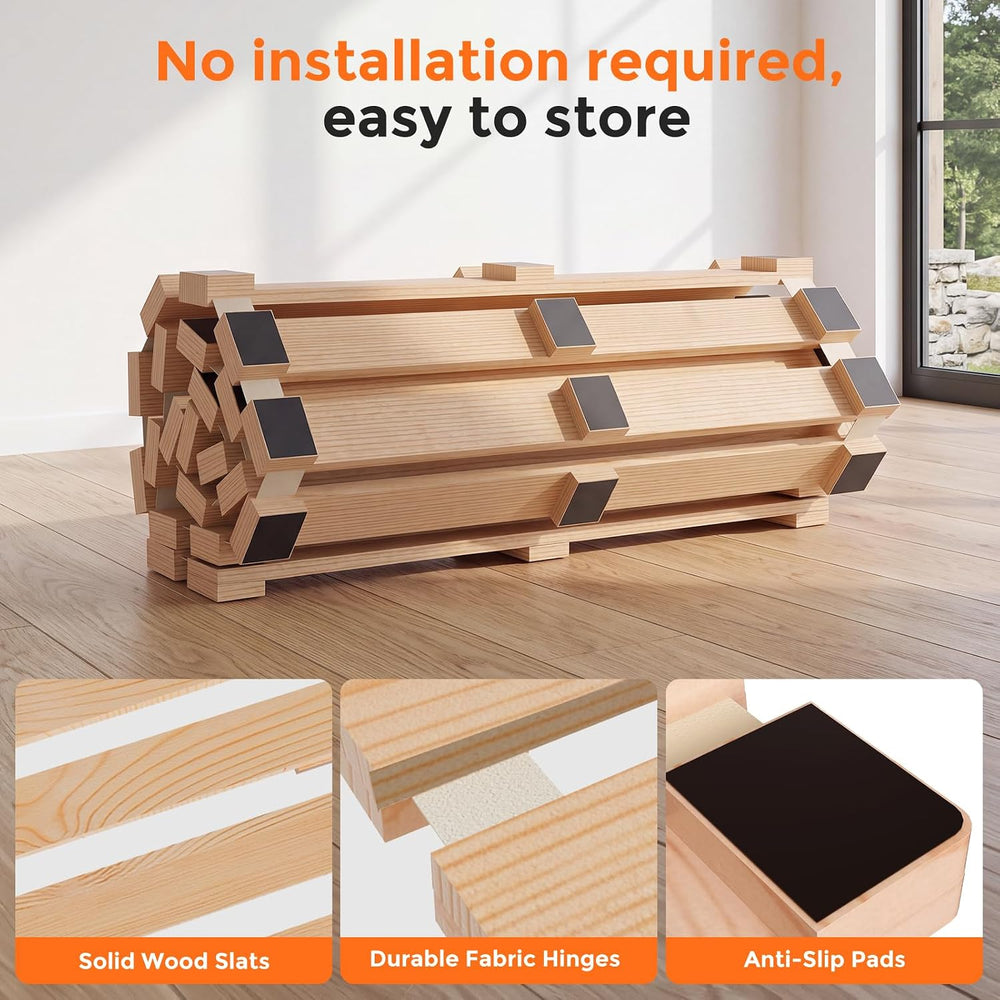 Japanese Bed Frame,Full Foldable Tatami Floor Bed Frame, Futon Frame