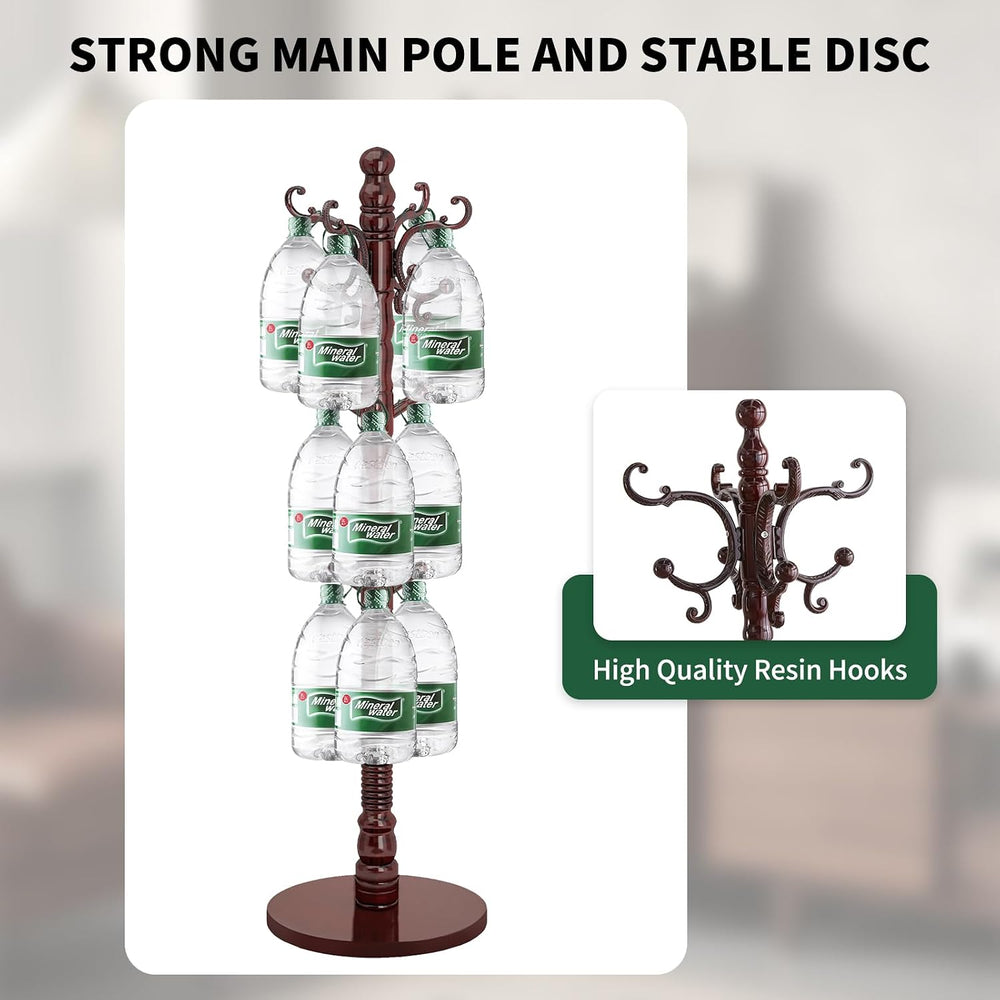 OIRUMIE Wood Coat Rack Stand, Wooden Coat Rack Freestanding with Sturdy Round...
