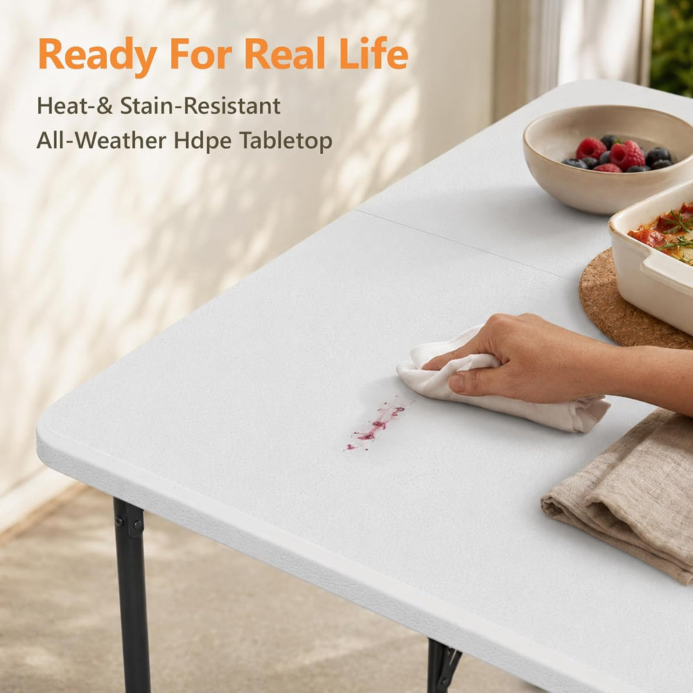 36" Folding Table, Portable Square Folding Card Table with Carrying Hand...