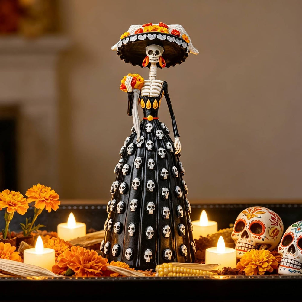 Newman House Studio Halloween Decorations - Mexico Catrina Skeleton Lady