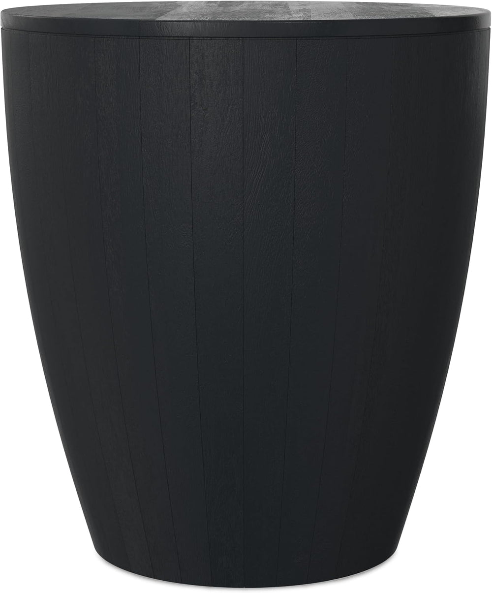 SIMPLIHOME Elmbrook End Table - 21 inch Wide Solid Mango Wood Round Drum Tabl...