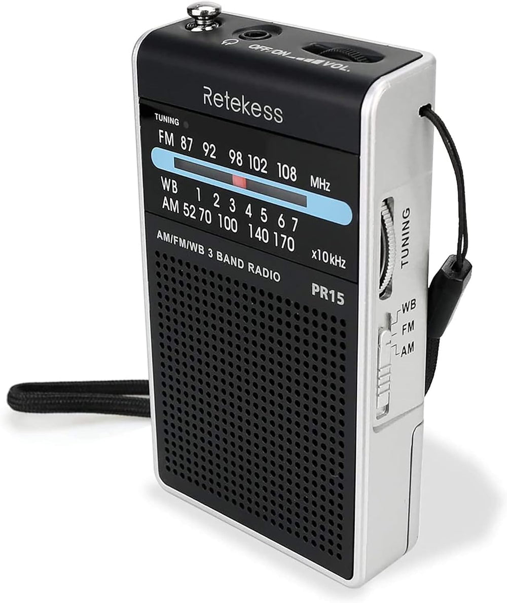Retekess PR15 Pocket NOAA Weather Radio, AM FM Emergency Radio