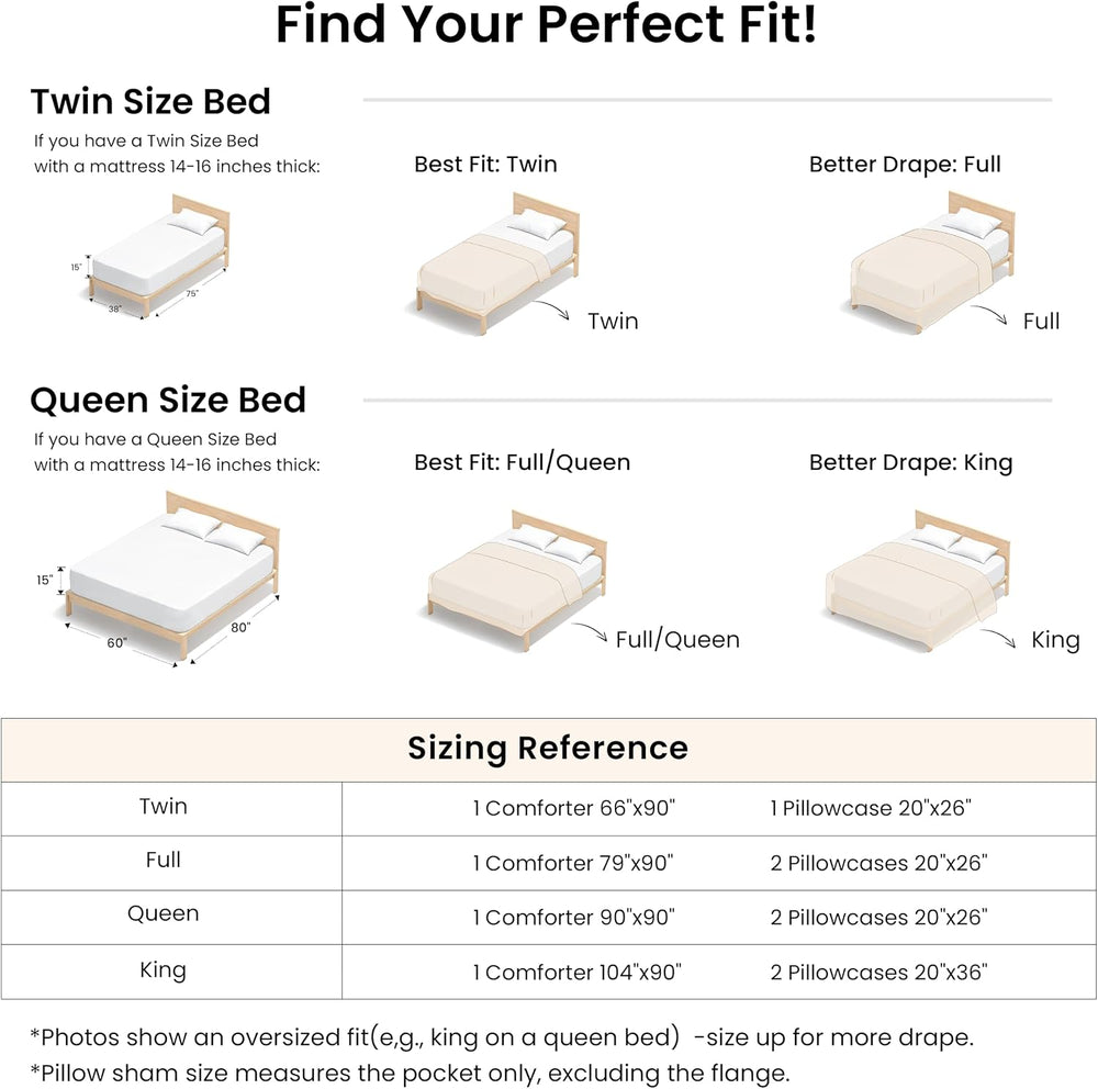 Love's cabin Beige Full Comforter Set, 3-Piece Prewashed Bed Set