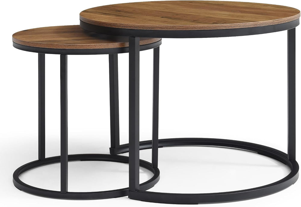 Round Nesting Tables, Sofa Side Table Set of 2, Coffee Table | End Tables for...