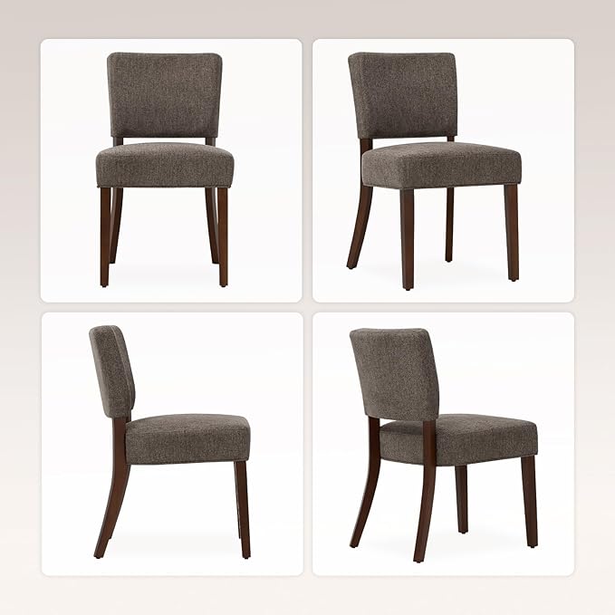 Upholstered Dining Chairs Set of 4, Fabric Kitchen Chairs with Padded Seat &a...