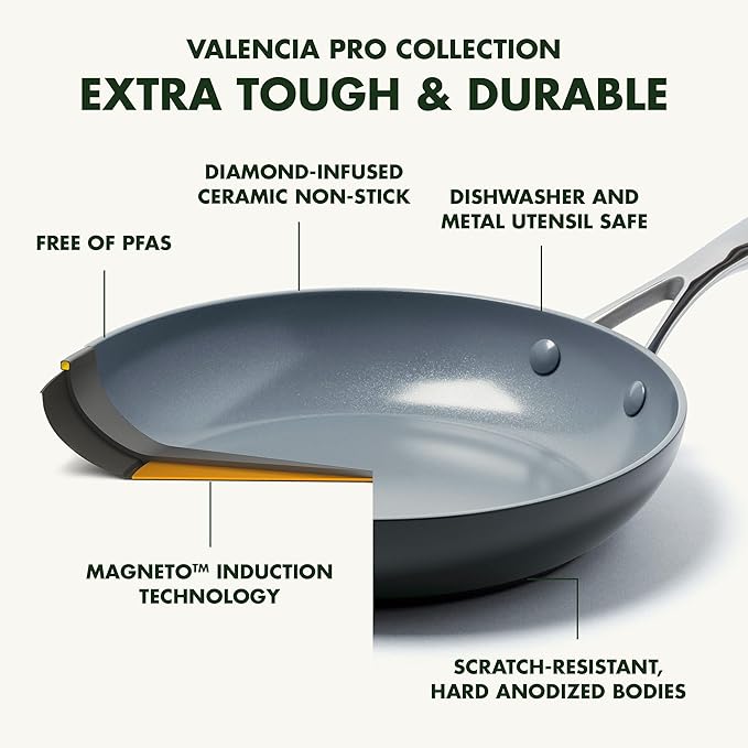 GreenPan Valencia Pro Hard Anodized Healthy Ceramic Nonstick 8" Frying Pan