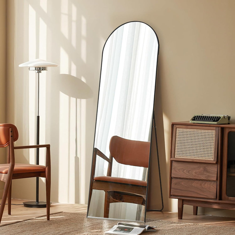 Arched Full Length Floor Mirror, 16"x59" Body Wall Mirror with Stand
