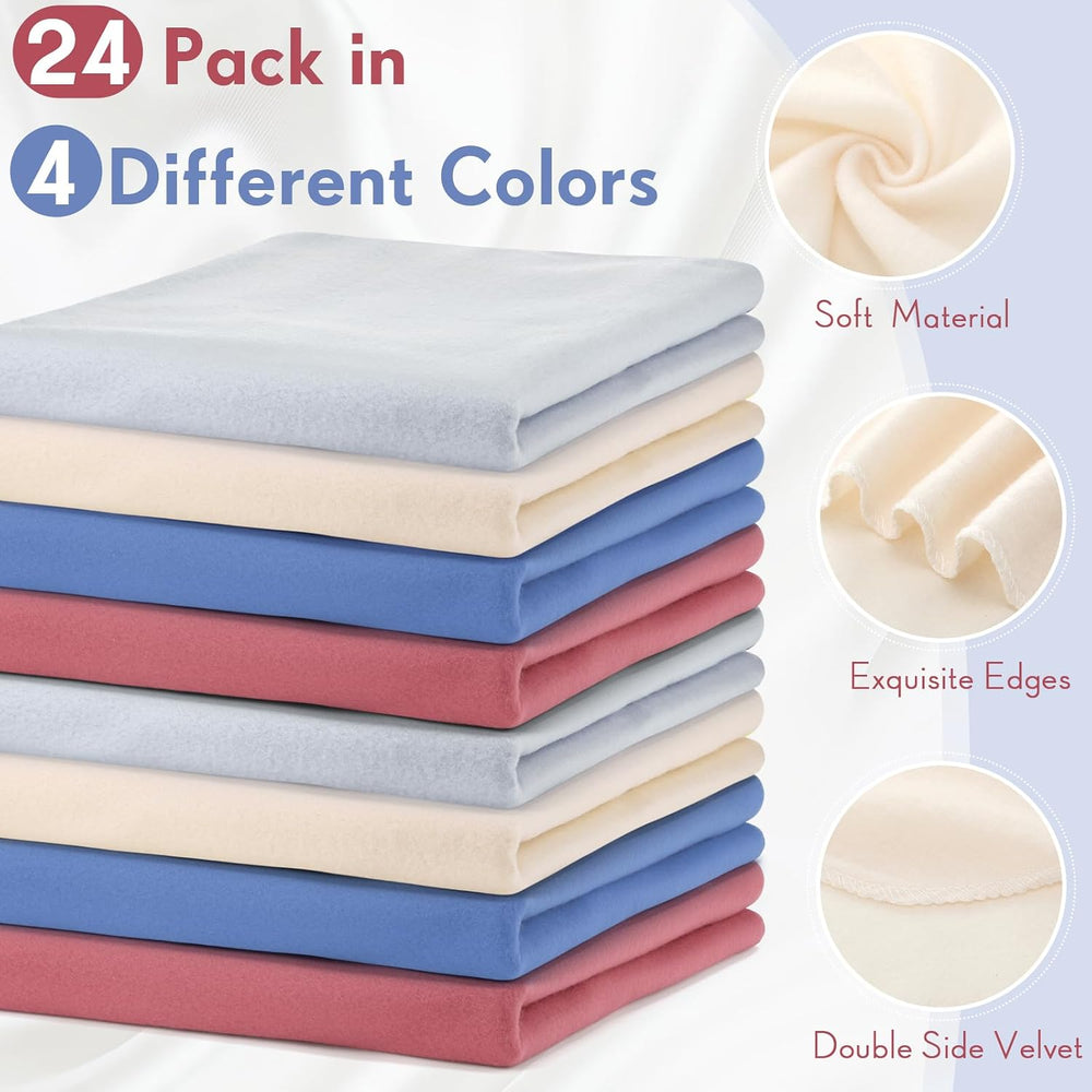 24 Pack Fleece Throw Blankets Bulk 50x60 In,Elegant Color