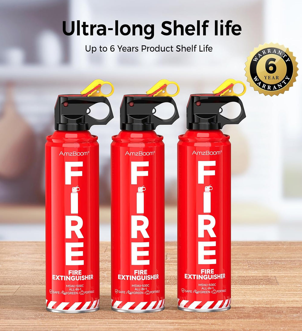 AmzBoom Fire Extinguishers Water-based for Home Kitchen, Car, & Boat 3 Pa...