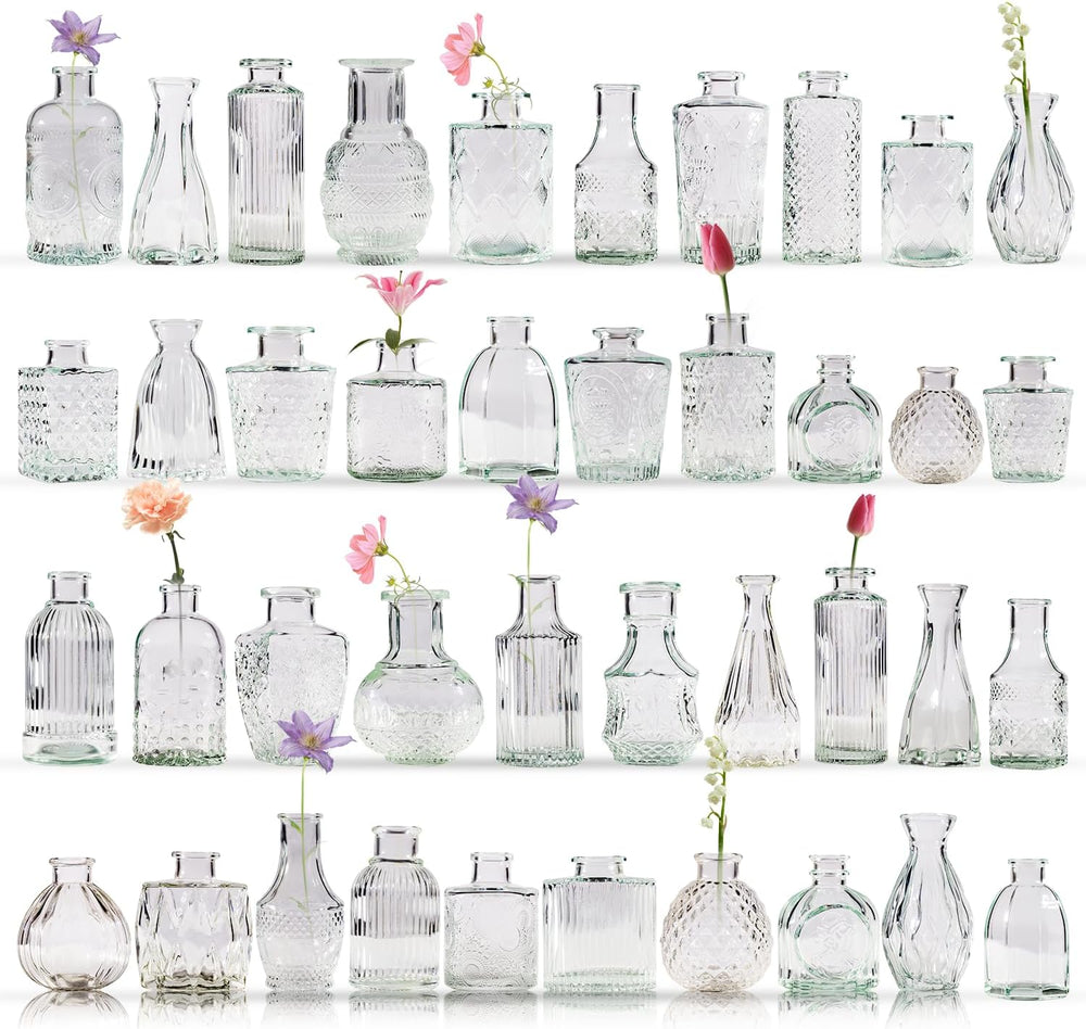 40 Pcs Bud Vase Set, Vases for Centerpieces, Cute Glass Bud Vases in Bulk, Sm...