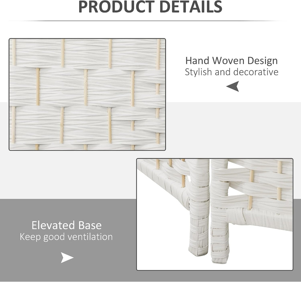 HOMCOM Room Divider 3-Panel, 6FT-Tall Folding Privacy Screen, White