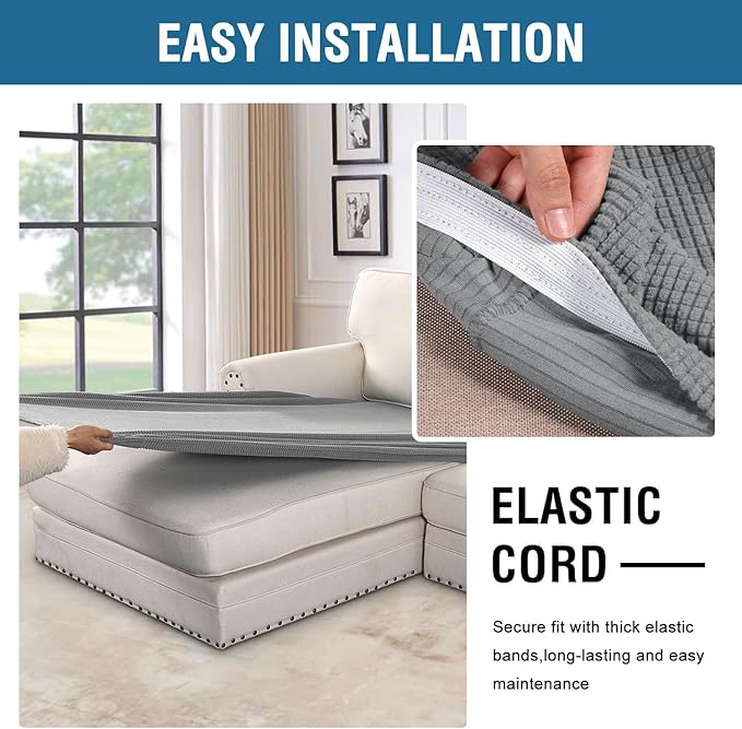 H.VERSAILTEX Super Stretch Individual Chaise Cover Sectional Couch Covers