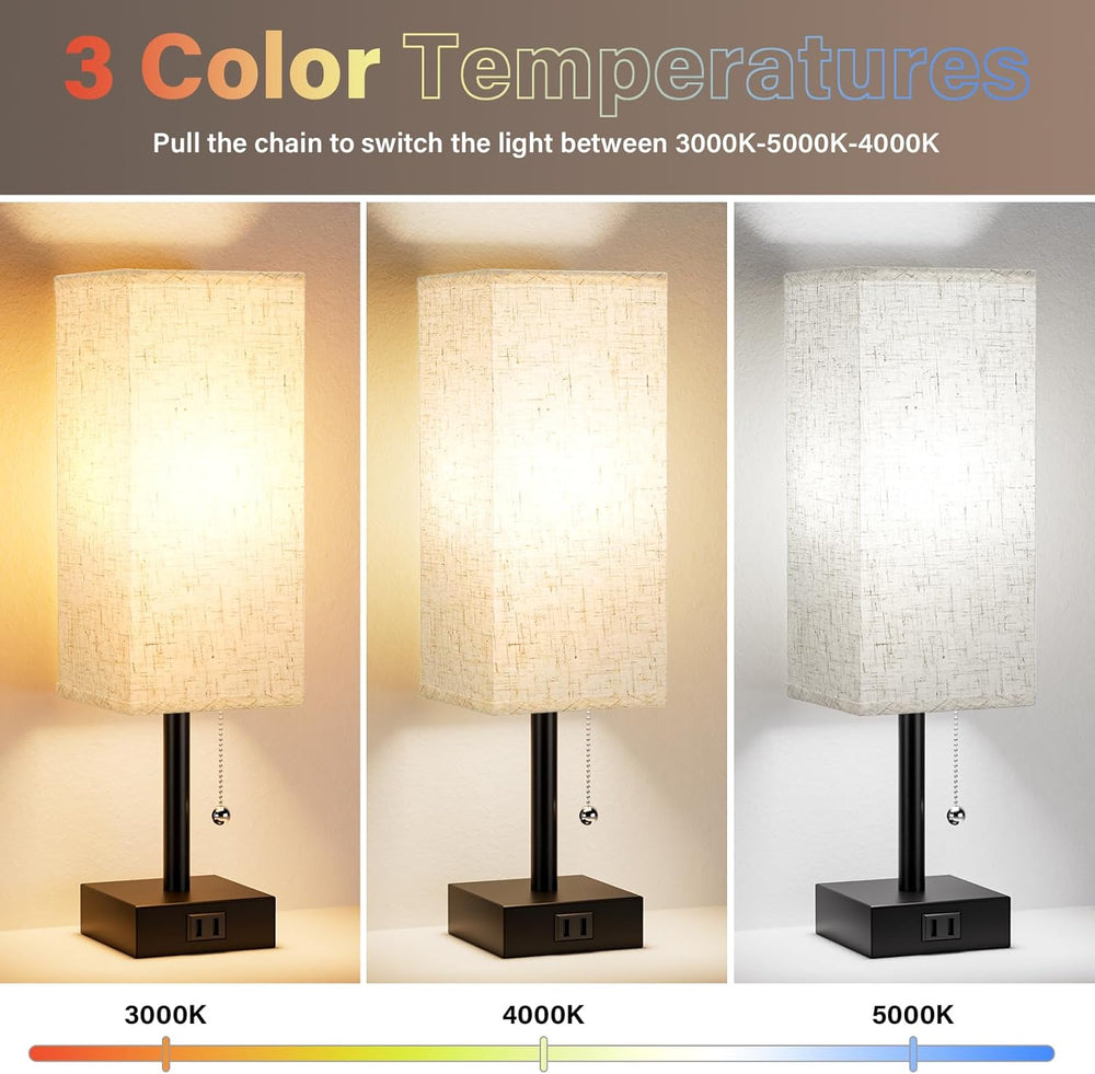 Fenmzee Bedside Lamp for Bedroom Set of 2 - Small Table Lamp for Nightstand