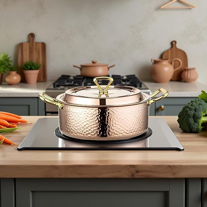 YJX 4.2QT Hammered Stock Pot
