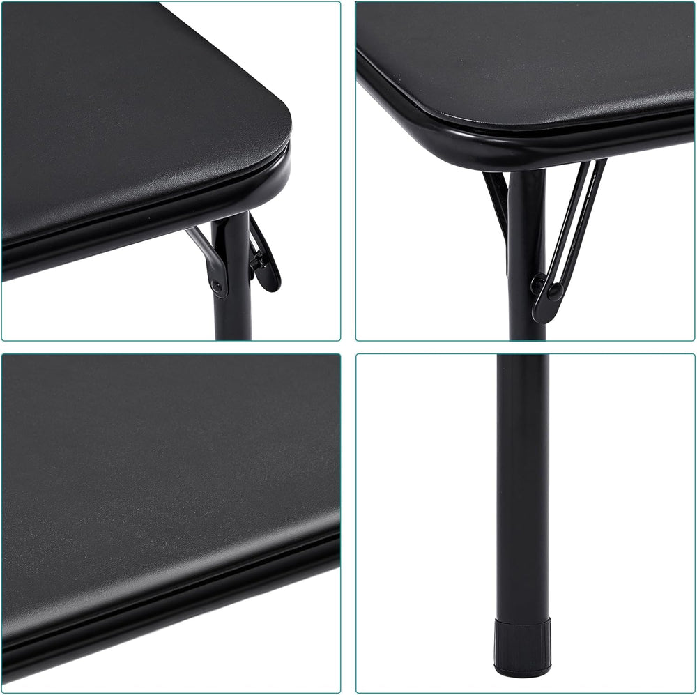 VECELO Folding Card Table and Chair Set of 5 Foldable with Padded Upholstery ...