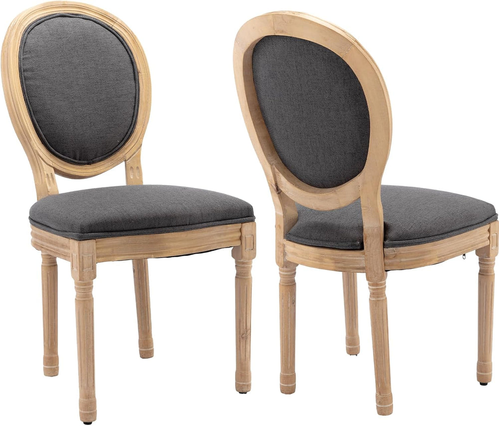 French Country Dining Chairs Set of 2, Gray Kitchen & Dining Room Chairs ...