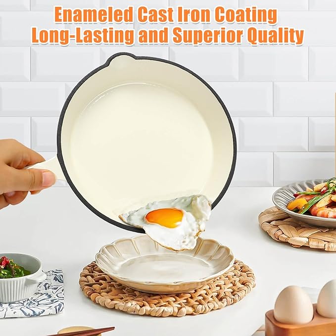 Hisencn Enameled Cast Iron Skillet Set