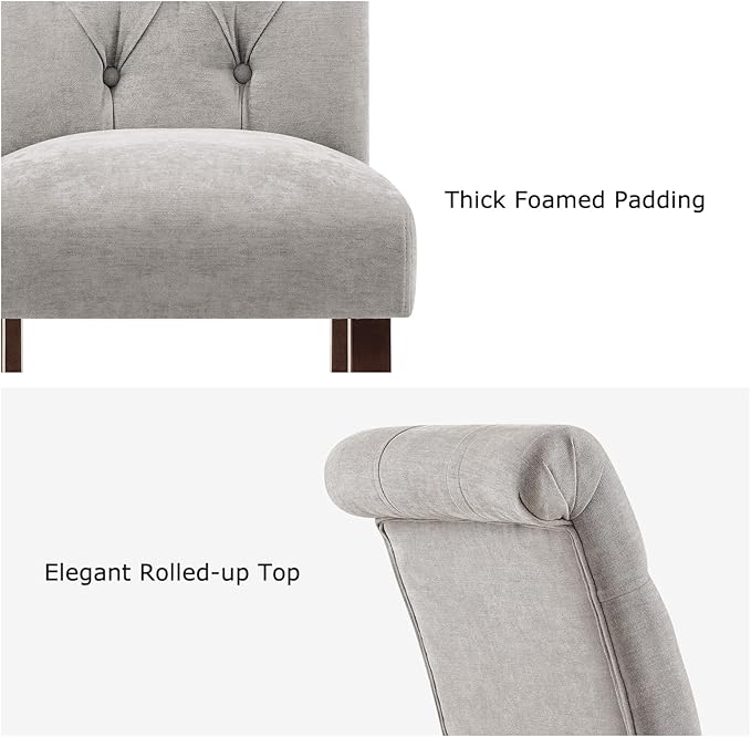 Tufted Dining Chairs Set of 4, Upholstered Parsons Dining Room Chairs, Fabric...