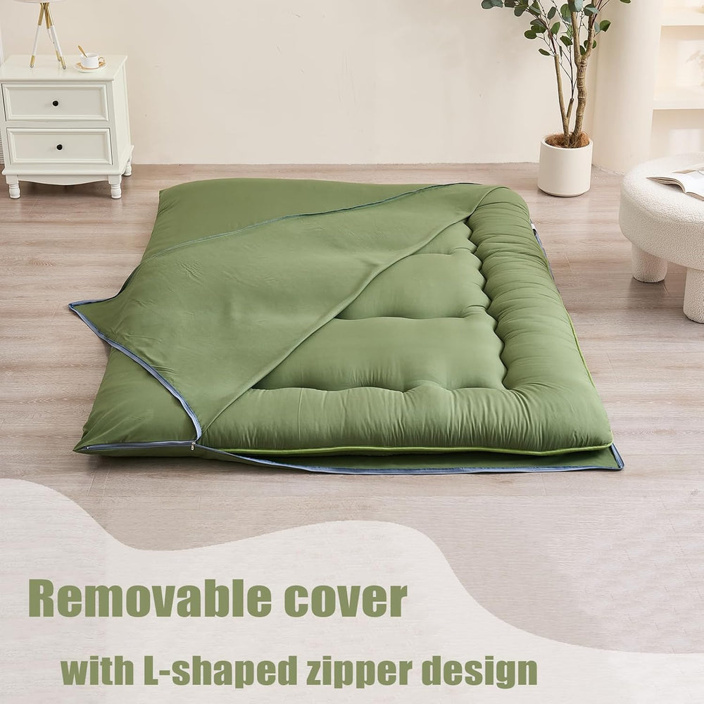 Zelladorra Japanese Floor Mattress, Futon Mattress with Portable Storage Bag ...