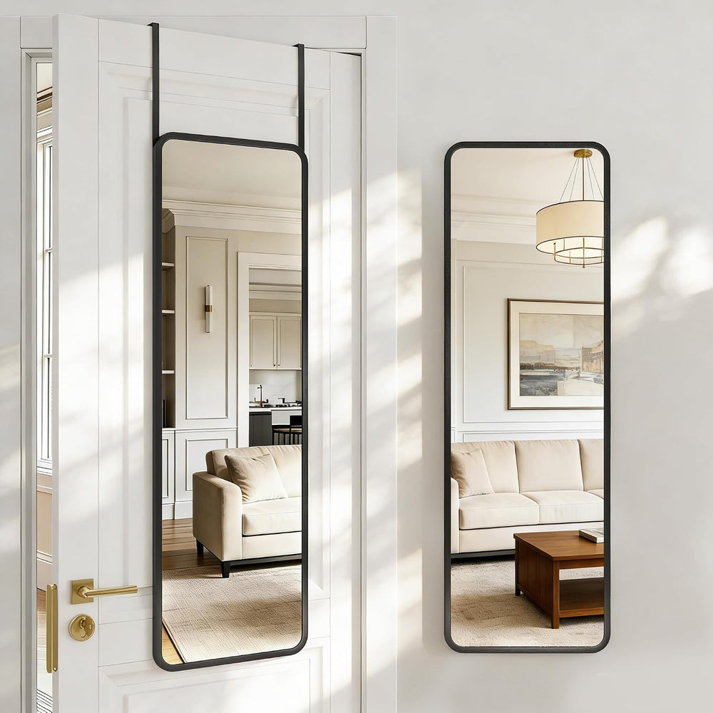 Antok 48" x 14" Full Length Over-the-Door Mirror, Hanging Mirror, B...