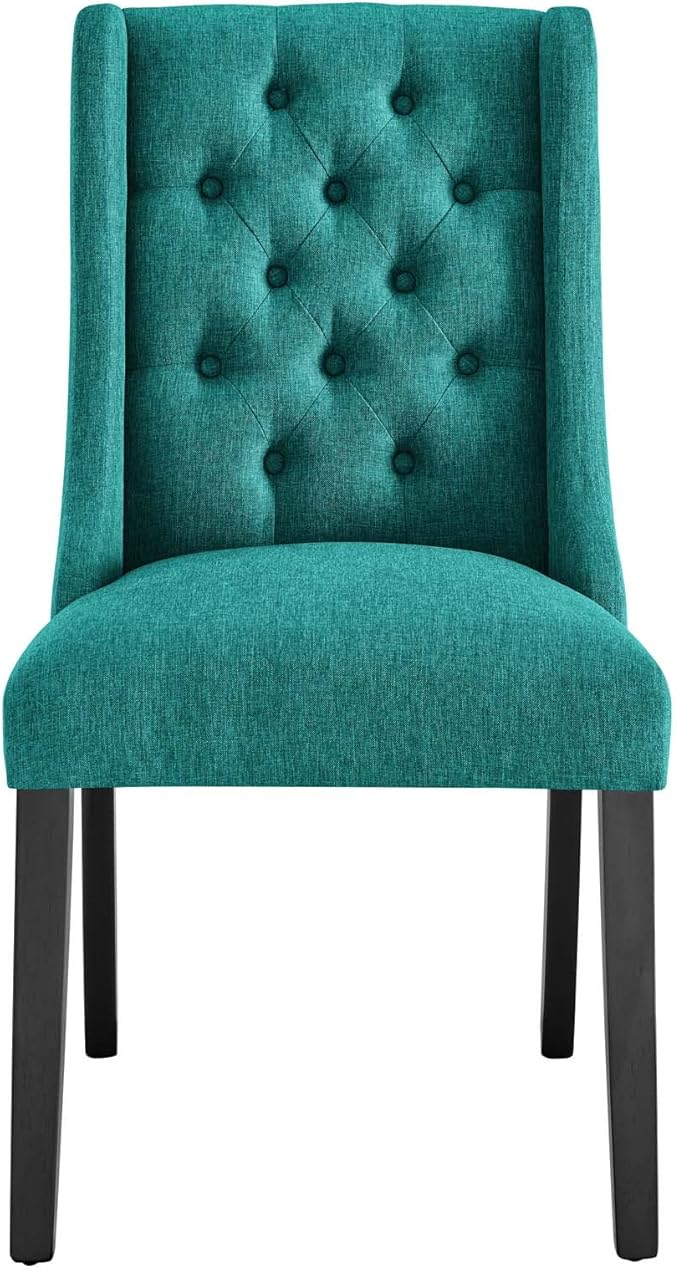 Modway Baronet Button-Tufted Fabric Parsons Dining Chair in Teal