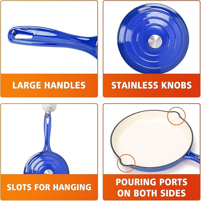 Hisencn Enameled Cast Iron Cookware Set