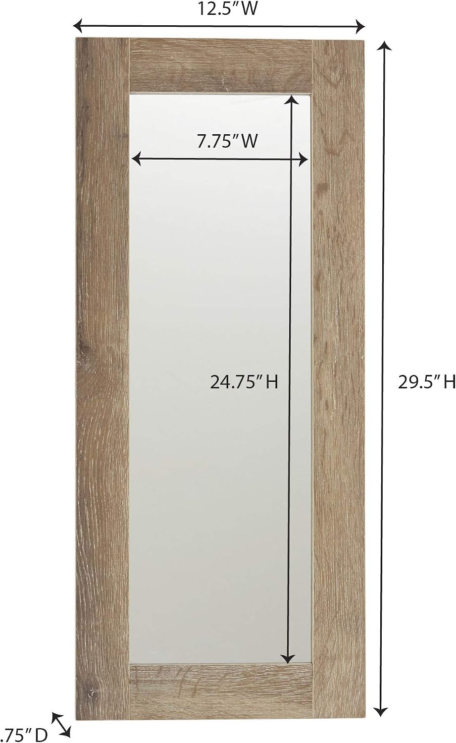Household Essentials 8078-1 Ashwood Rectangular Wall Mirror
